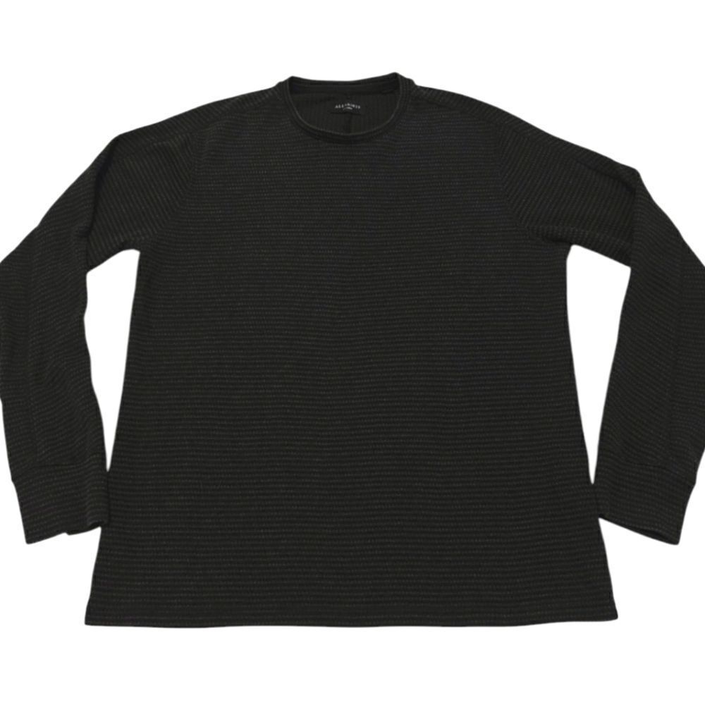 All Saints Black Gray Textured Crewneck Sweater Sz XL